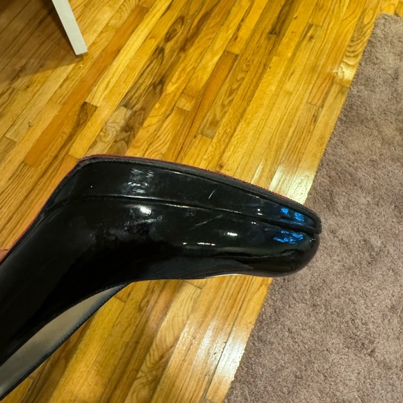 CHRISTIAN LOUBOUTIN BLACK PATENT LEATHER PLATFORM NEW SIMPLE PUMP 120 SZ 37 - Picture 12 of 16